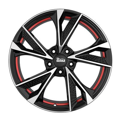 MAM WHEELS MAM RS6 black front polished red inside 7.0Jx16 5x100 ET38