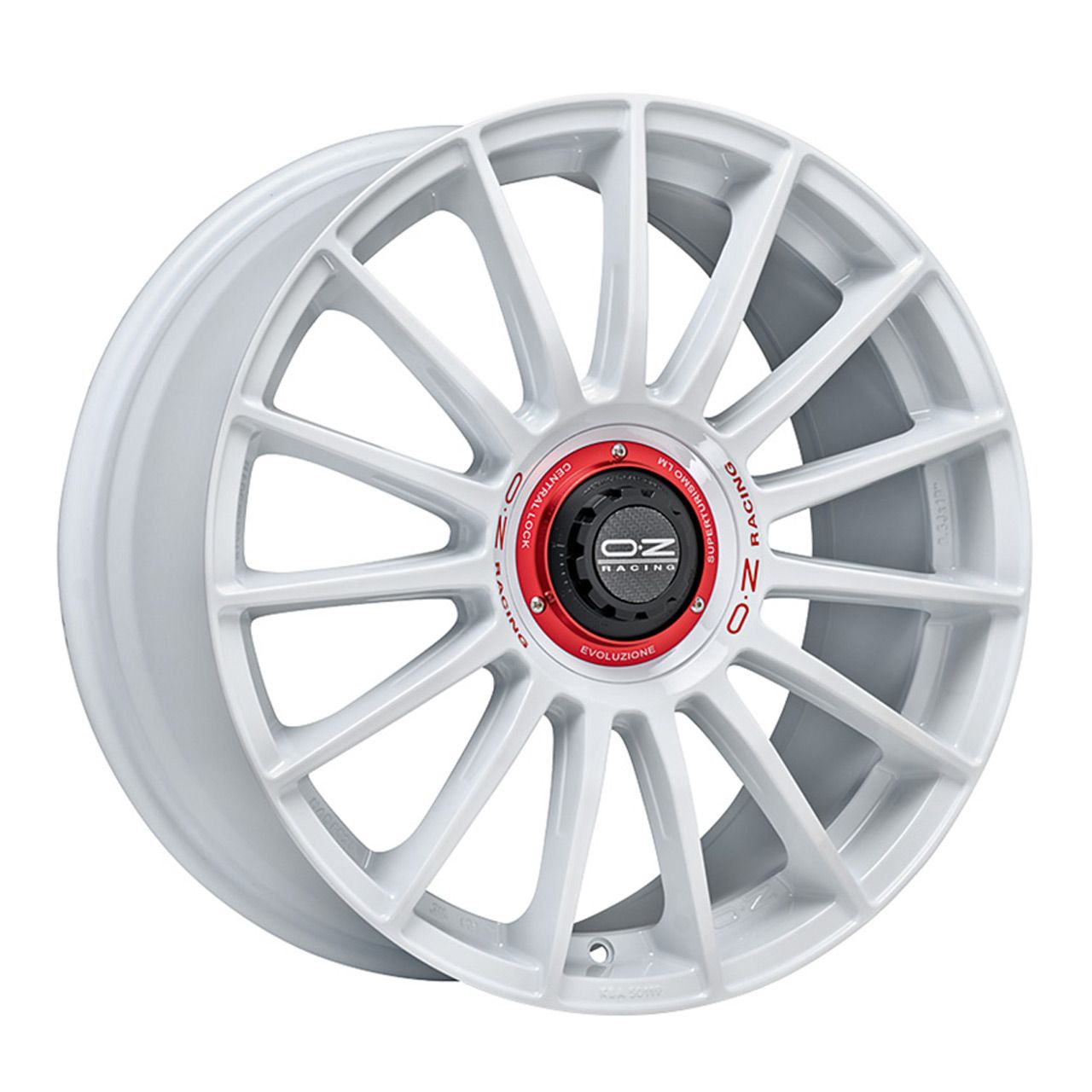OZ SUPERTURISMO EVOLUZIONE WRC race white + red lettering 8.5Jx19 5x108 ET45