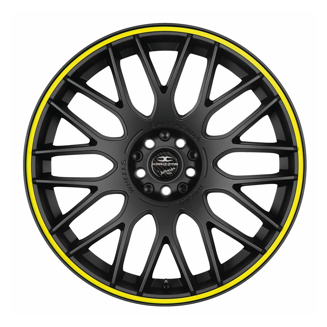 BARRACUDA KARIZZMA mattblack-polished color trim gelb 8.0Jx18 4x100+108 ET38