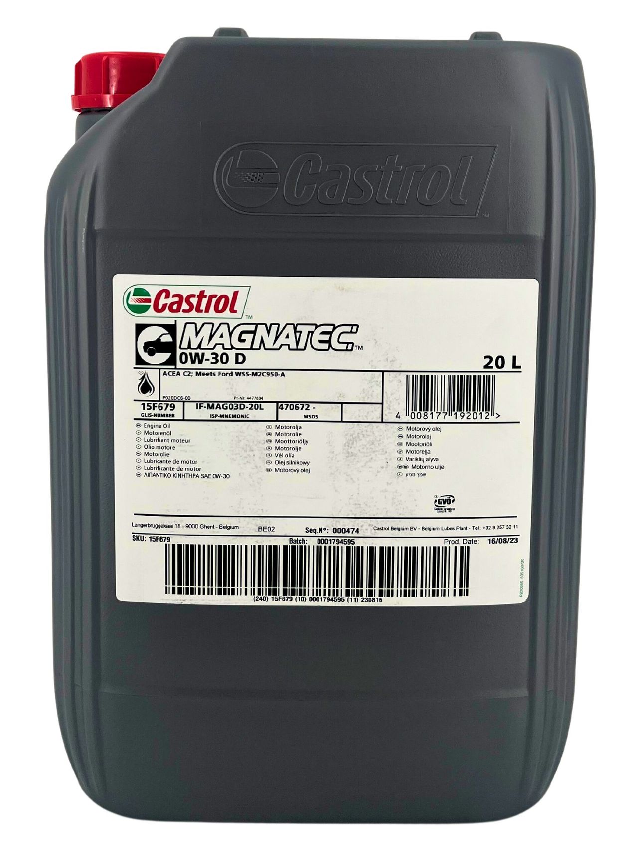 Castrol Magnatec 0W-30 D 20 Liter Castrol Magnatec 0W-30 D 20 Liter