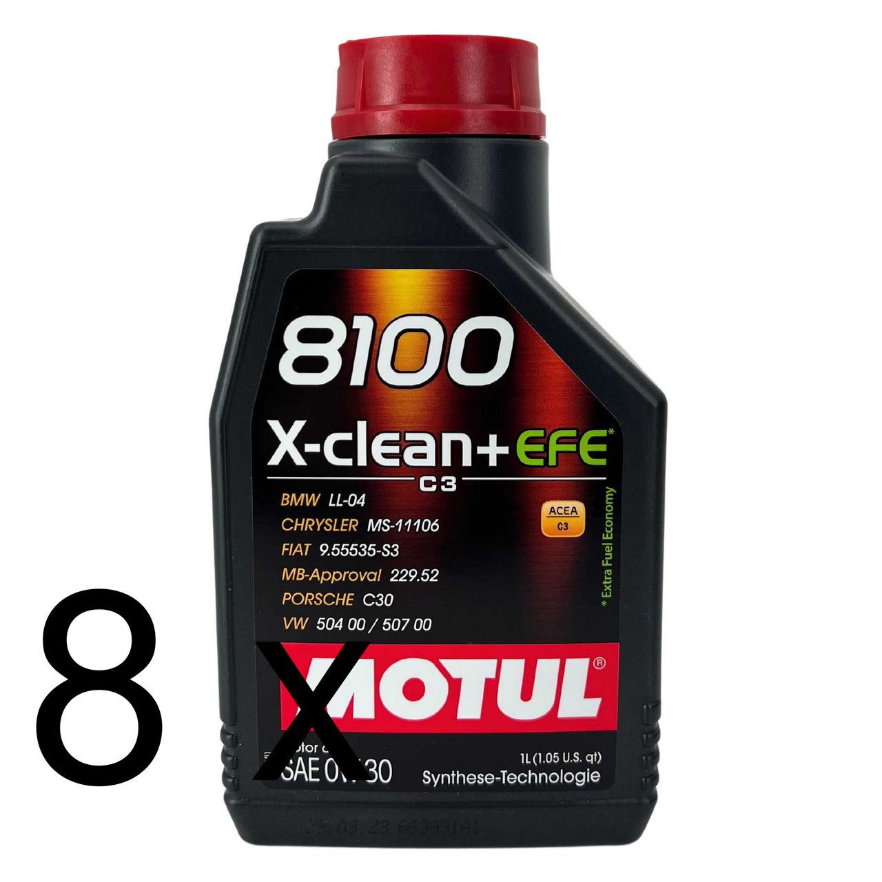 Motul 8100 X-Clean + EFE 0W-30 8x1 Liter