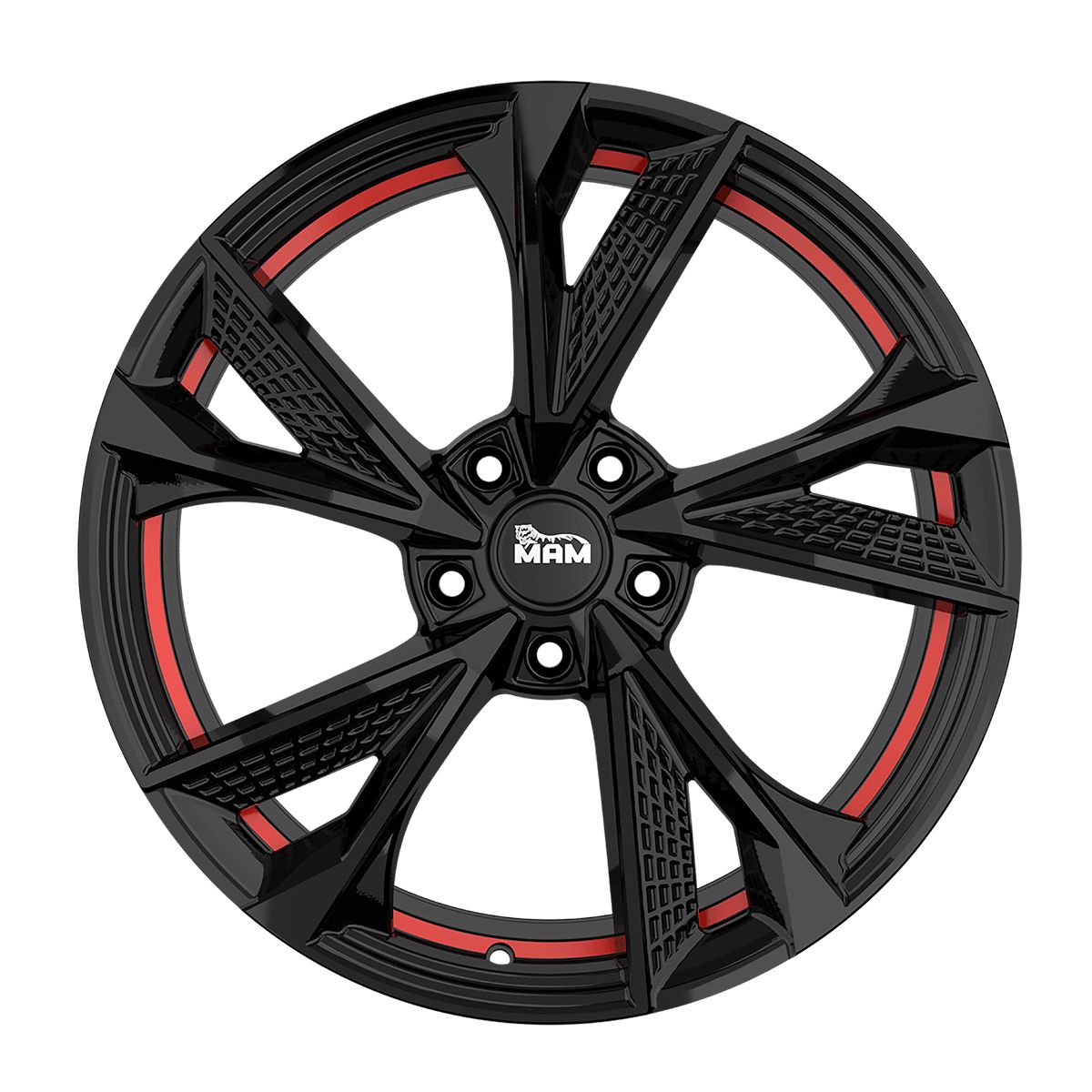 MAM WHEELS MAM RS6 black painted red inside 7.5Jx17 5x108 ET45