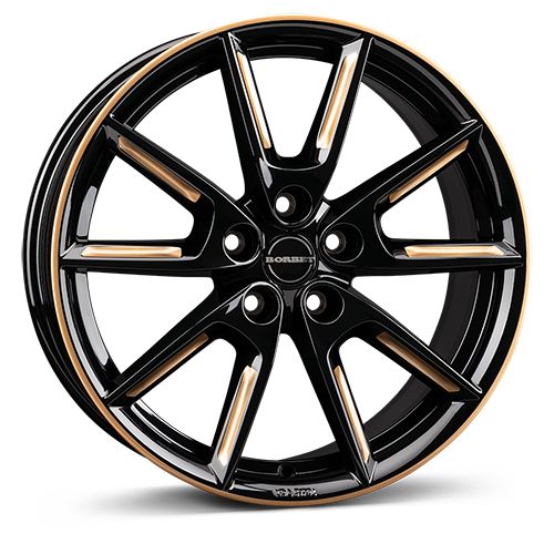 BORBET DESIGN LX18 black glossy gold spoke rim 8.0Jx18 5x112 ET48