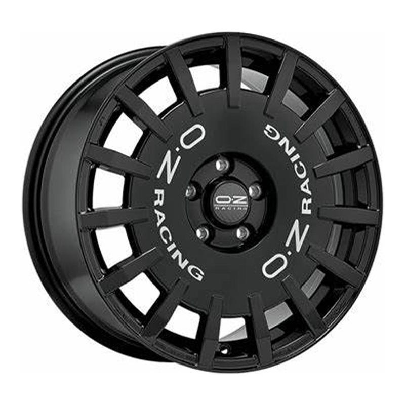 OZ RALLY RACING gloss black + silver lettering 8.0Jx18 5x108 ET45