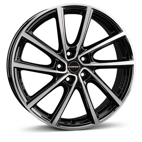 BORBET DESIGN V black polished glossy 7.0Jx19 5x114.3 ET45